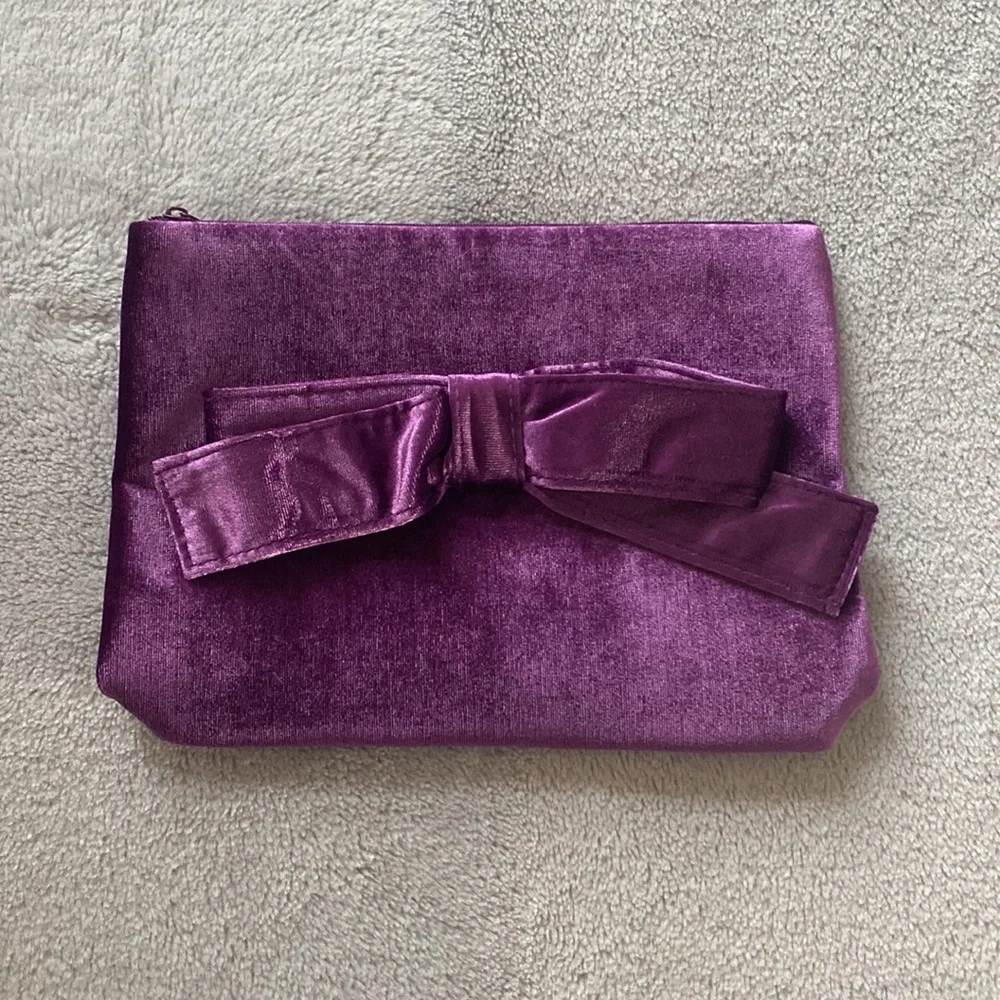 5/$25 🎆 NEW Ulta Beauty Purple Velvet Bow Makeup Bag